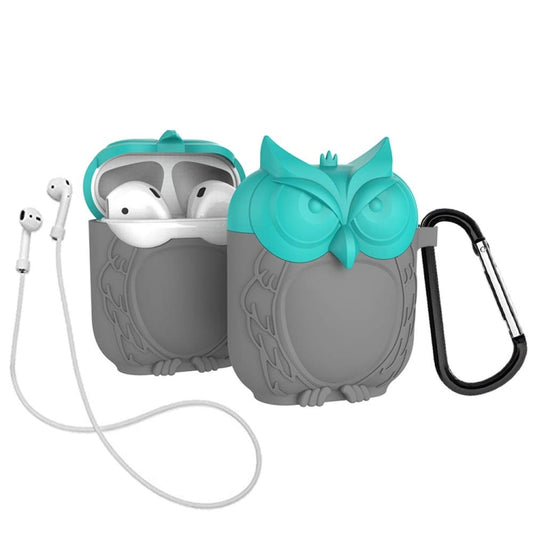 Owl Appearance Case for Airpods, Grey Green