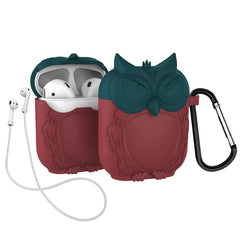 Owl appearance case for airpods, Green + Red