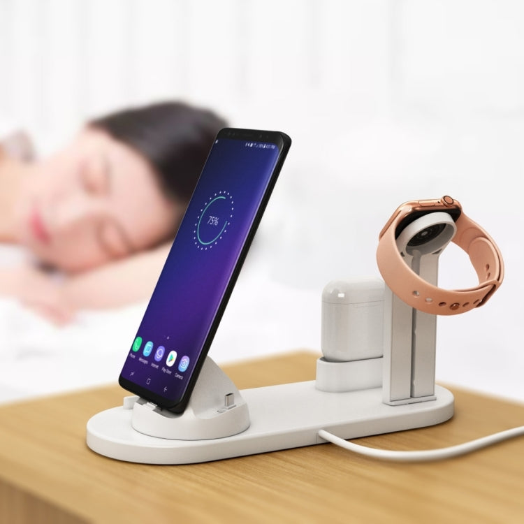 HQ-UD15 Rotatable Wireless Charging Base with Stand for Phones / iWatches / AirPods (Silver), Silver (with wireless charging), without Wireless Charging White, without Wireless Charging Black, White (with wireless charging)�����������������������������...