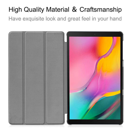 ENKAY High Quality PU Leather + Plastic Bottom Case with Three-folding Holder for Samsung Galaxy Tab A 10.1 (2019) T510 / T515, For Galaxy Tab A 10.1 (2019) T510, For Galaxy Tab A 10.1 (2019) T510 / T515