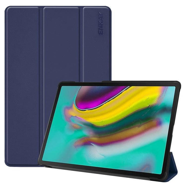 ENKAY High Quality PU Leather + Plastic Bottom Smart Case with Three-folding Holder for Samsung Galaxy Tab S5e 10.5 T720 / T725, For Galaxy Tab S5e