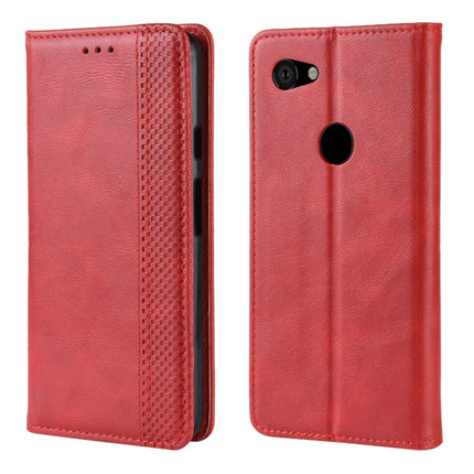 Magnetic Buckle Retro Crazy Horse Texture Horizontal Flip Leather Case for Google Pixel 3a , with Holder & Card Slots & Photo Frame, For Google Pixel 3a