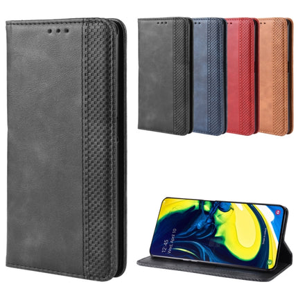 Magnetic Buckle Retro Crazy Horse Texture Horizontal Flip Leather Case for Samsung Galaxy A80(A90)   , with Holder & Card Slots & Photo Frame, For Galaxy A80