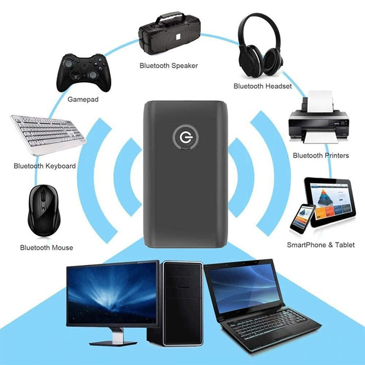 B10S Bluetooth Adapter 5.0 Bluetooth Transmitter Receiver 2 in 1 Bluetooth Adapter, black