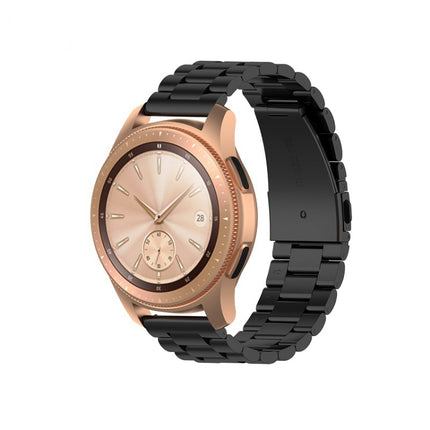 For Xiaomi MI/Huawei Glory S1 Three Beads Stainless Steel Watch Wrist Strap 18mm, Black, Gold, Rose Gold, Colourful, Silver