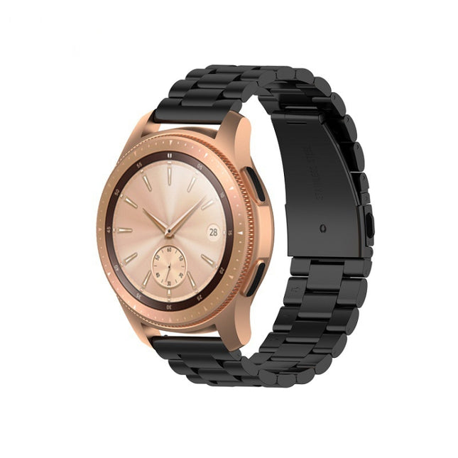 For Xiaomi MI/Huawei Glory S1 Three Beads Stainless Steel Watch Wrist Strap 18mm, Black, Gold, Rose Gold, Colourful, Silver