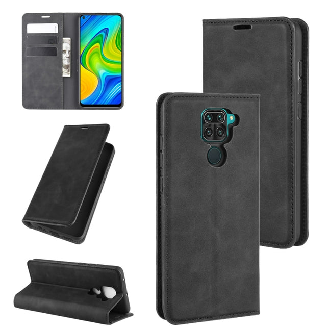 For Xiaomi Redmi Note 9/10X 4G Retro-skin Business Magnetic Suction Leather Case with Holder & Card Slots & Wallet, For Redmi Note 9 4G