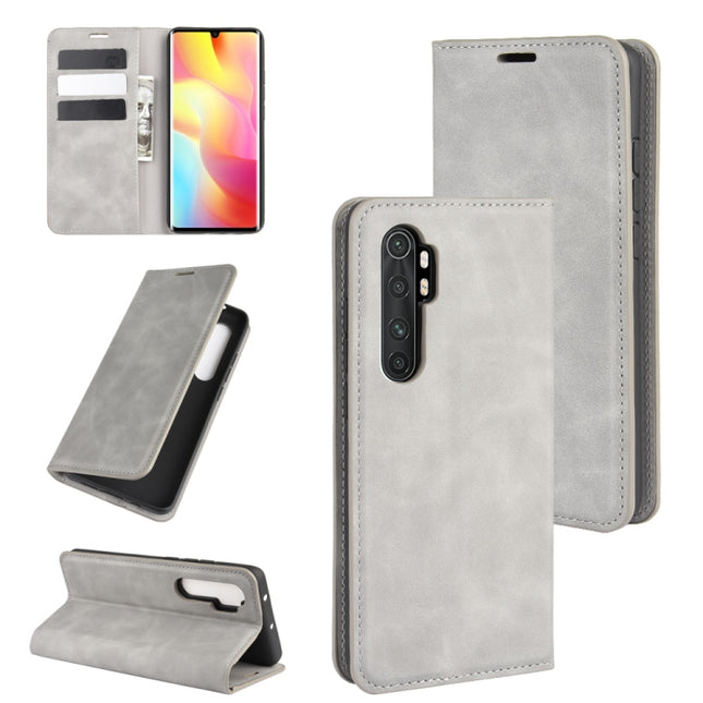 For Xiaomi Mi Note 10 Lite Retro-skin Business Magnetic Suction Leather Case with Holder & Card Slots & Wallet, For Xiaomi Mi Note 10 Lite