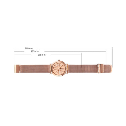 SKMEI 9204 Fashion Skeleton Rotating Dial Waterproof Business Mesh Belt Quartz Watch Men Watch