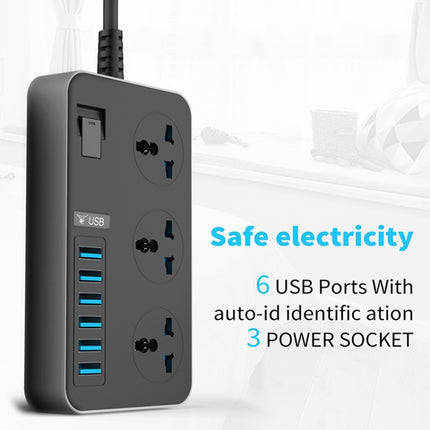 Enchufe universal internacional de 3 orificios multifunción de alta potencia T09 de 3000 W + 6 puertos USB de carga inteligente, ENCHUFE UE, ENCHUFE EE. UU., ENCHUFE RU