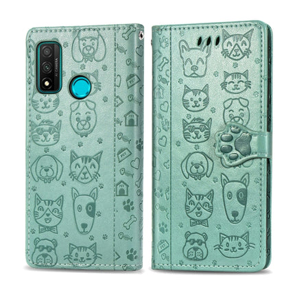 Lovely Cat and Dog Embossing Pattern Horizontal Flip Leather Case , with Holder & Card Slots & Wallet & Cartoon Clasp & Lanyard, For Huawei P Smart 2020, For Xiaomi Mi 10 Lite 5G, For Xiaomi Redmi 10X & Note 9