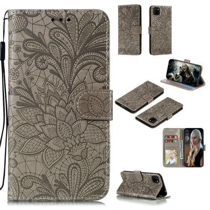 Lace Flower Embossing Pattern Horizontal Flip Leather Case , with Holder & Card Slots & Wallet & Photo Frame & Lanyard, For Huawei P Smart 2020, For Huawei Y5P / Honor 9S, For Huawei Y6P, For Huawei Y7P / P40 Lite