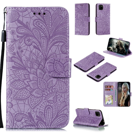 Lace Flower Embossing Pattern Horizontal Flip Leather Case , with Holder & Card Slots & Wallet & Photo Frame & Lanyard, For Huawei P Smart 2020, For Huawei Y5P / Honor 9S, For Huawei Y6P, For Huawei Y7P / P40 Lite
