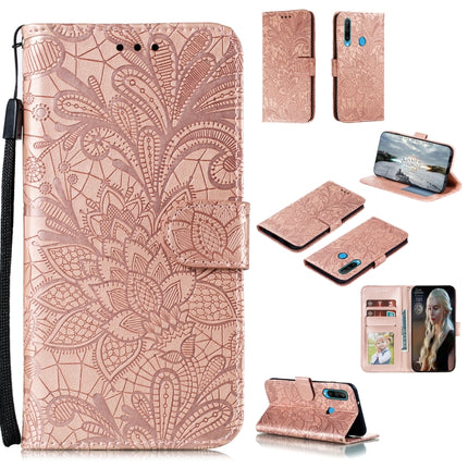 Lace Flower Embossing Pattern Horizontal Flip Leather Case , with Holder & Card Slots & Wallet & Photo Frame & Lanyard, For Huawei P Smart 2020, For Huawei Y5P / Honor 9S, For Huawei Y6P, For Huawei Y7P / P40 Lite