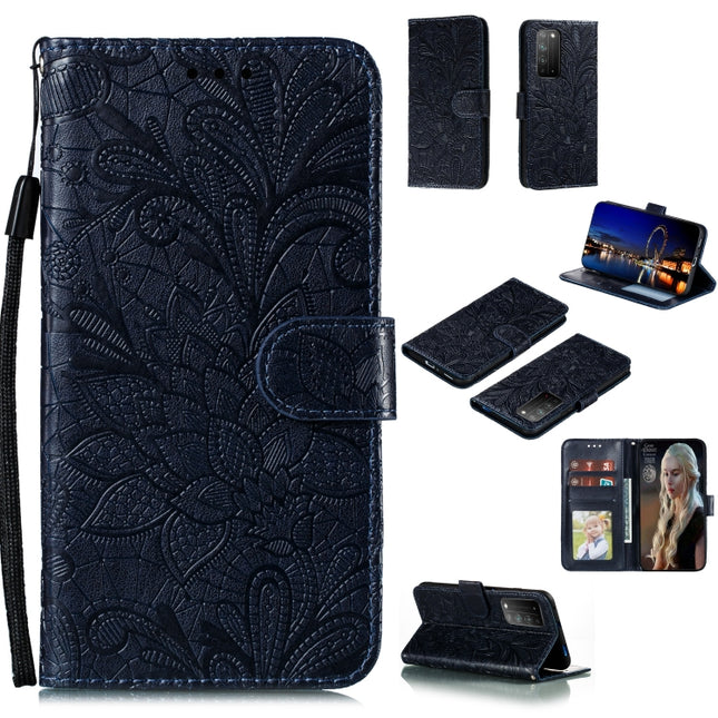 Lace Flower Embossing Pattern Horizontal Flip Leather Case , with Holder & Card Slots & Wallet & Photo Frame & Lanyard, For Huawei Honor X10, For Samsung Galaxy A21s, For Samsung Galaxy A31, For Sony Xperia L4