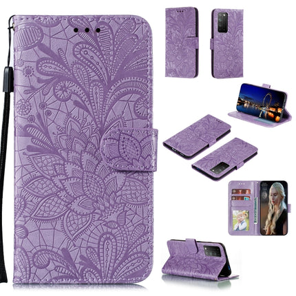 Lace Flower Embossing Pattern Horizontal Flip Leather Case , with Holder & Card Slots & Wallet & Photo Frame & Lanyard, For Huawei Honor X10, For Samsung Galaxy A21s, For Samsung Galaxy A31, For Sony Xperia L4
