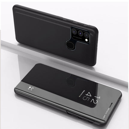 Plated Mirror Horizontal Flip Leather Case with Holder, For Samsung Galaxy M11, For Samsung Galaxy A21S