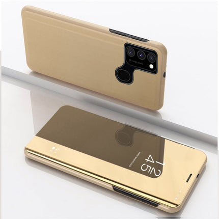 Plated Mirror Horizontal Flip Leather Case with Holder, For Samsung Galaxy M11, For Samsung Galaxy A21S