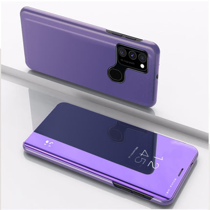 Plated Mirror Horizontal Flip Leather Case with Holder, For Samsung Galaxy M11, For Samsung Galaxy A21S