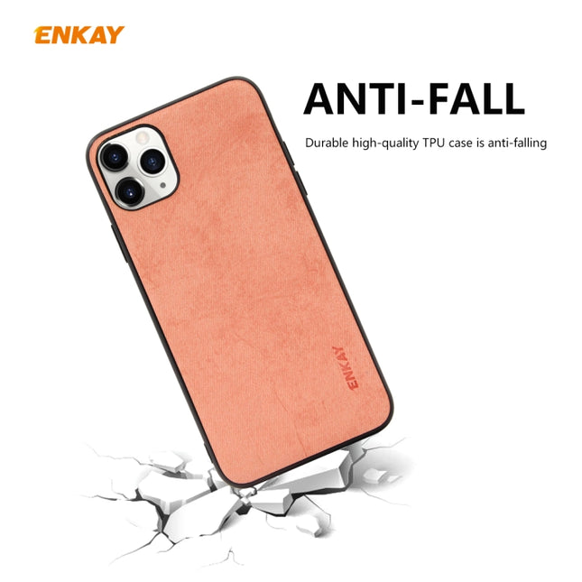 For iPhone 11 Pro Max ENKAY ENK-PC030 Business Series Fabric Texture PU Leather + TPU Soft Slim Case Cover, For iPhone 11 Pro Max
