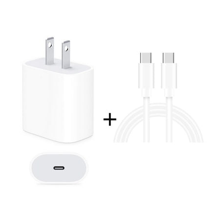 2 in 1 Single USB-C / Type-C Port Travel Charger + 3A PD 3.0 USB-C / Type-C to USB-C / Type-C Fast Charge Data Cable Set, Cable Length: 2m, 18W 2m