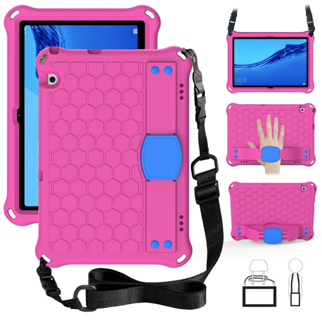 Honeycomb Design EVA + PC Material Four Corner Anti Falling Flat Protective Shell With Strap, For Huawei MediaPad T5 10.1, For Huawei Media M5 Lite 8.4/M6 8.4