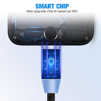 USB to Micro USB Magnetic Metal Connector Nylon Two-color Braided Magnetic Charging Cable, Cable Length: 1m, Micro USB