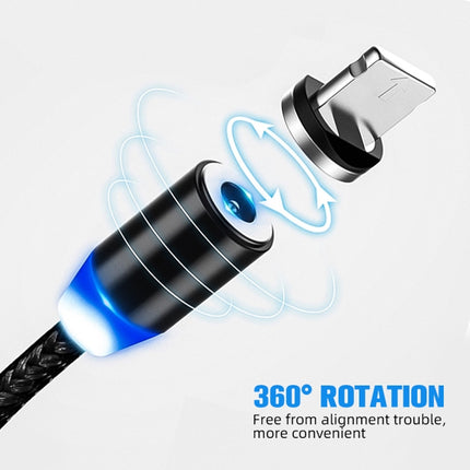 USB to Micro USB Magnetic Metal Connector Nylon Two-color Braided Magnetic Charging Cable, Cable Length: 1m, Micro USB