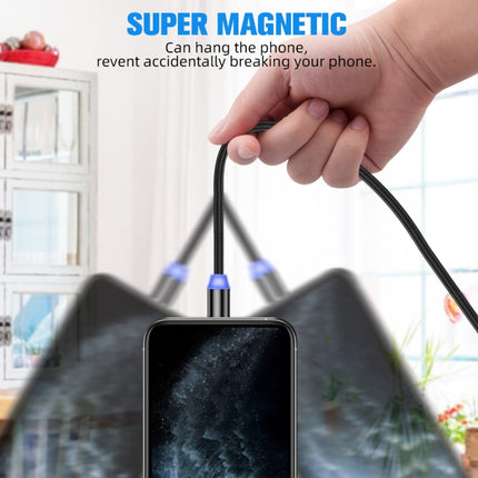 USB to Micro USB Magnetic Metal Connector Nylon Two-color Braided Magnetic Charging Cable, Cable Length: 1m, Micro USB