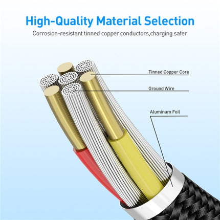 USB to Micro USB Magnetic Metal Connector Nylon Two-color Braided Magnetic Charging Cable, Cable Length: 1m, Micro USB