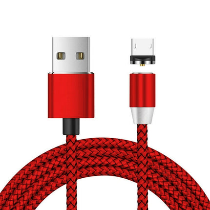 USB to Micro USB Magnetic Metal Connector Nylon Two-color Braided Magnetic Charging Cable, Cable Length: 1m, Micro USB