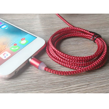 2 in 1 USB to 8 Pin + Micro USB Magnetic Metal Interface Nylon Braided Charging Cable, Length: 1m, 1m