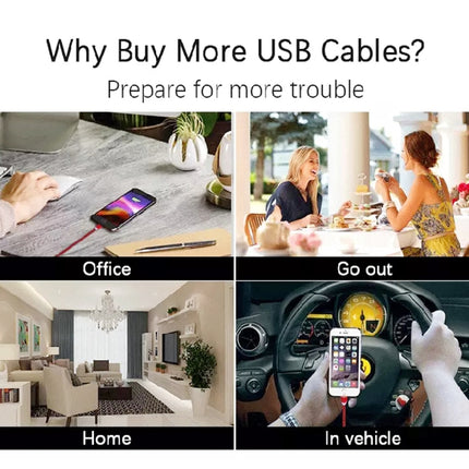 2 in 1 USB to 8 Pin + Micro USB Magnetic Metal Interface Nylon Braided Charging Cable, Length: 1m, 1m