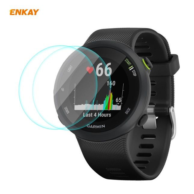 2 PCS ENKAY Hat-Prince 0.2mm 9H 2.15D Curved Edge Tempered Glass Screen Protector  Watch Film, For Garmin Forerunner 45 / 45S, For Garmin Forerunner 735 / 735XT, For Garmin Instinct Tactical, For Garmin Approach S62, For Garmin Swim 2