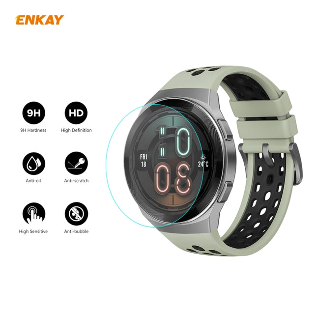 For HUAWEI Watch GT 2E 46mm Dynamic Edition ENKAY Hat-Prince 0.2mm 9H 2.15D Curved Edge Tempered Glass Screen Protector  Watch Film, 1 PCS, 2 PCS