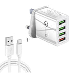 USB-C / Type-C Set UK Plug / White