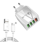 Micro USB Set EU Plug / White