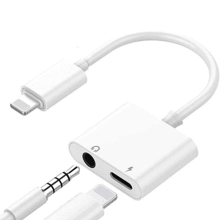 ZS-KL21804 2 in 1 8 Pin to 3.5mm Audio + 8 Pin Charging Interface, Earphone Adapter, Suitable for All IOS Systems, 8 Pin + 3.5mm