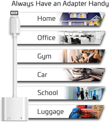 ZS-KL21804 2 in 1 8 Pin to 3.5mm Audio + 8 Pin Charging Interface, Earphone Adapter, Suitable for All IOS Systems, 8 Pin + 3.5mm