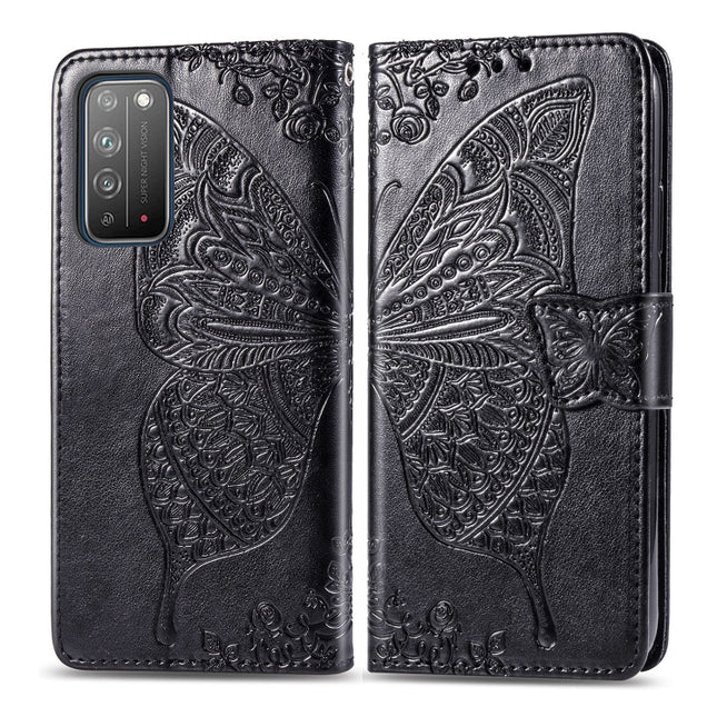 Butterfly Love Flower Embossed Horizontal Flip Leather Case with Bracket / Card Slot / Wallet / Lanyard, For Huawei Honor X10, For Huawei Y8P/ Enjoy 10S, For Huawei Y6P