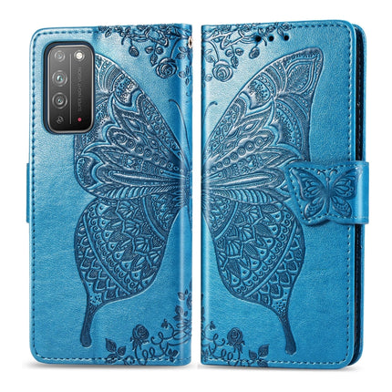 Butterfly Love Flower Embossed Horizontal Flip Leather Case with Bracket / Card Slot / Wallet / Lanyard, For Huawei Honor X10, For Huawei Y8P/ Enjoy 10S, For Huawei Y6P