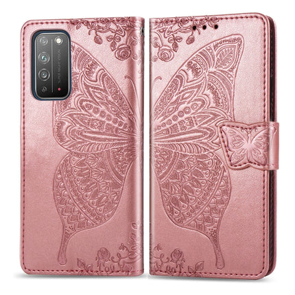 Butterfly Love Flower Embossed Horizontal Flip Leather Case with Bracket / Card Slot / Wallet / Lanyard, For Huawei Honor X10, For Huawei Y8P/ Enjoy 10S, For Huawei Y6P