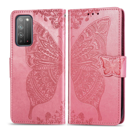 Butterfly Love Flower Embossed Horizontal Flip Leather Case with Bracket / Card Slot / Wallet / Lanyard, For Huawei Honor X10, For Huawei Y8P/ Enjoy 10S, For Huawei Y6P