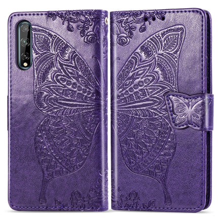 Butterfly Love Flower Embossed Horizontal Flip Leather Case with Bracket / Card Slot / Wallet / Lanyard, For Huawei Honor X10, For Huawei Y8P/ Enjoy 10S, For Huawei Y6P