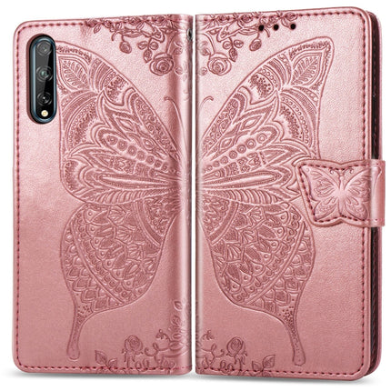 Butterfly Love Flower Embossed Horizontal Flip Leather Case with Bracket / Card Slot / Wallet / Lanyard, For Huawei Honor X10, For Huawei Y8P/ Enjoy 10S, For Huawei Y6P