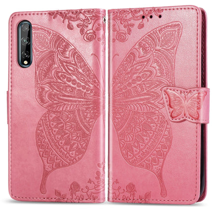 Butterfly Love Flower Embossed Horizontal Flip Leather Case with Bracket / Card Slot / Wallet / Lanyard, For Huawei Honor X10, For Huawei Y8P/ Enjoy 10S, For Huawei Y6P