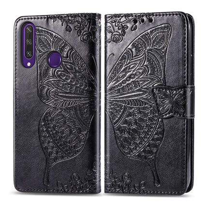 Butterfly Love Flower Embossed Horizontal Flip Leather Case with Bracket / Card Slot / Wallet / Lanyard, For Huawei Honor X10, For Huawei Y8P/ Enjoy 10S, For Huawei Y6P