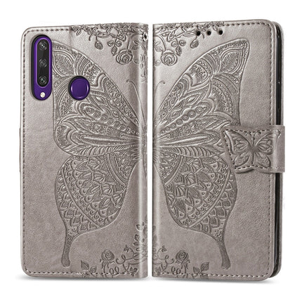 Butterfly Love Flower Embossed Horizontal Flip Leather Case with Bracket / Card Slot / Wallet / Lanyard, For Huawei Honor X10, For Huawei Y8P/ Enjoy 10S, For Huawei Y6P