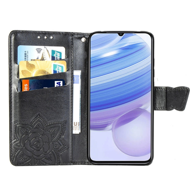 Butterfly Love Flower Embossed Horizontal Flip Leather Case with Bracket / Card Slot / Wallet / Lanyard, For Xiaomi Redmi 10X Pro/10X, For OPPO A52/A72/A92