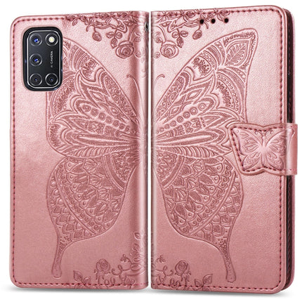 Butterfly Love Flower Embossed Horizontal Flip Leather Case with Bracket / Card Slot / Wallet / Lanyard, For Xiaomi Redmi 10X Pro/10X, For OPPO A52/A72/A92